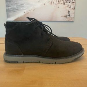 Men's TOMS Navi Chukka Boots - Black Distressed Leather - Size 7